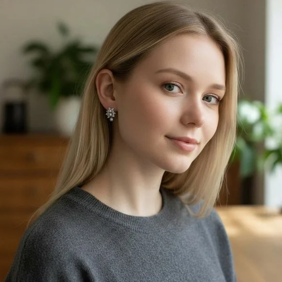 🖤 Tahitian Keshi Pearl Stud Earrings - Picture 2 of 2